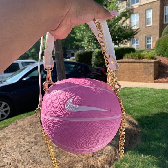 pink nike ball purse